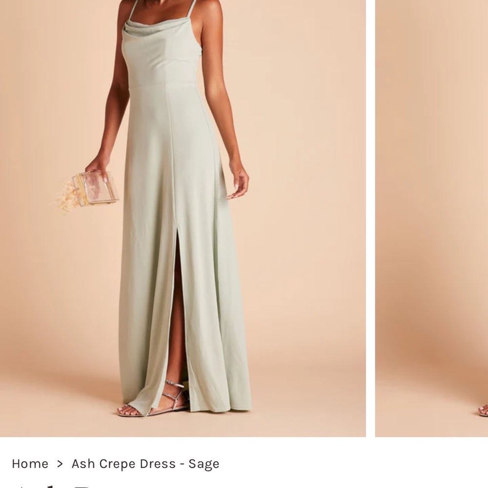 Ash Crepe Sage Green Bridesmaid Dress - Birdy Grey